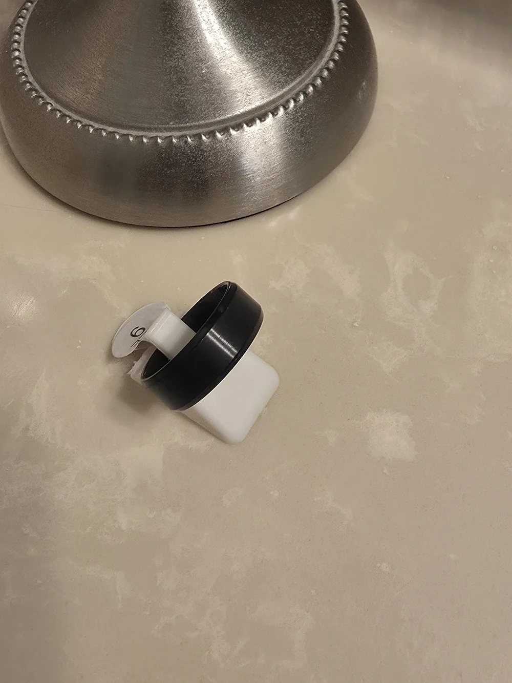 Men's Black Stainless Steel Ring Band Size 9